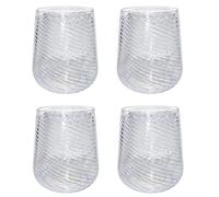 Riutilizzabile Plastica Tumbler Bicchieri Set 4 10cm Clear Vortice Design Picnic