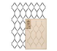 NAKLEO Stencil Riutilizzabile di Plastica Murale - 59x95cm - Marocchino Geometrico Moresco 11 - Grande Modello Carta da Parati Ripetitivo Pittura Tappezzeria Senza Cucitura Fai-da-te