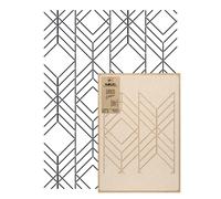 NAKLEO Stencil Riutilizzabile di Plastica Murale - 59x95cm - Linee Verticali Geometrico - Grande Modello Carta da Parati Ripetitivo Pittura Tappezzeria Senza Cucitura Fai-da-te