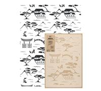 Riutilizzabile stencil plastica 65x95 / PAESAGGIO GIAPPONESE Seamless Ovunque