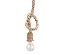 Riuty Corda Cavo di Luce, Lampada a Sospensione Corda di Canapa 2m E27 Vintage Corda di Canapa Lampada a Sospensione a Sospensione a soffitto Titolare della Lampadina 85-265 V(1 * Supporto)