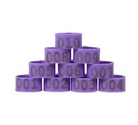 Riuulity 100 Pz/Borsa 16MM Fasce per Cosce di Pollame in Plastica Anelli Riutilizzabili Clamp/Holder con Marchio Numerato per la Differenziazione, per la Gestione delle Operazioni di Pollame (Purple)