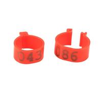 Riuulity 100 Pz/Borsa 16MM Fasce per Cosce di Pollame in Plastica Anelli Riutilizzabili Clamp/Holder con Marchio Numerato per la Differenziazione, per la Gestione delle Operazioni di Pollame (Rosso)
