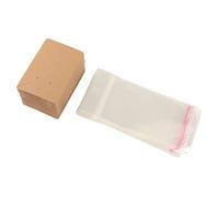 Riuulity 100 Set di Cartoncini per Orecchini in Carta Kraft con Design a Foro, Sacchetti Trasparenti per Esporre Orecchini e Collane Alle Fiere Dell'artigianato o per la Conservazione della Casa