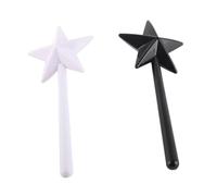 Riuulity 2 Pezzi di Bacchetta a Forma di Bacchetta Shaker in Plastica Simpatica Stella a Forma di Bianca Nera, Sale e Distributore per il Condimento, Accessorio da Unico e Pratico