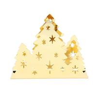 Riuulity Acciaio Inossidabile per Tovagliolo Dell'albero di Natale, Portabicchiere di Tessuto Ornament Storage per il Ristorante per la Casa con Spirito Natalizio (GOLD)