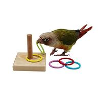 Riuulity Anello Impilabile per Uccelli Giocattolo per Uccelli di Piccola e Media Taglia, Aiuto per la Salute Mentale e Fisica, Risolutore di Puzzle per Pappagalli, Base in Legno di Pino, Adatto per