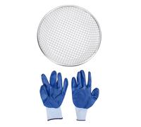 Riuulity Attrezzi da Giardinaggio, Setaccio per Terreno, Setaccio per Compost in Acciaio Inossidabile, Diametro Superiore di 30 Cm, Adatto a Secchi da 5 Galloni con Rete (Foro da 10 mm/0,39 pollici)