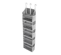 Riuulity Borsa Portaoggetti da Appendere Dietro la Porta con 5 Scomparti Profondi e 10 Tasche Laterali in Rete per Giocattoli, Accessori di Abbigliamento (grigio chiaro)