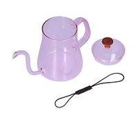 Riuulity Caffettiera in Vetro con Beccuccio Lungo a Collo di Cigno, Facile da Pulire, Ad Alta Resistenza Al Calore, 350 Ml (Roseo)