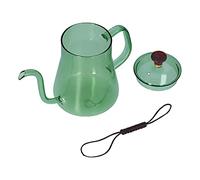 Riuulity Caffettiera in Vetro con Beccuccio Lungo a Collo di Cigno, Facile da Pulire, Ad Alta Resistenza Al Calore, 350 Ml (GREEN)