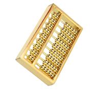 Riuulity Calcolatrice Cinese Mini Abbaco in Ottone con Texture Chiara, Simbolo del Denaro, Strumento Matematico per Contare la Ricchezza, 0,2 Pollici, per Giocare a Mano e Fare Regali