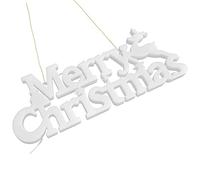 Riuulity Calda Lampada a Sospensione a LED con Lettere Natalizie, Alimentata a Batteria, 30 Perline Luminose, Decorazione per Porta/parete/tavolo, per Feste, Compleanni, Materiale Plastico