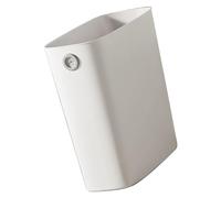 Riuulity Cestino per Rifiuti in Plastica PP TPR, Contenitore per Immondizia Sottile e Aperto, con Supporto per Sacco della Spazzatura, Design Salvaspazio, Facile da Pulire, per Bagno, (WHITE)