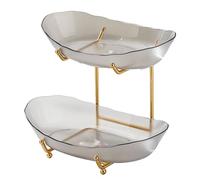 Riuulity Cesto di Frutta di Lusso a 3 Livelli per Bancone della Pratico Espositore per Ciotole da Portata per Feste di Compleanno Materiale in Ferro Acrilico Premium Decorazioni per la Casa (2