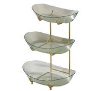 Riuulity Cesto di Frutta di Lusso a 3 Livelli per Bancone della Pratico Espositore per Ciotole da Portata per Feste di Compleanno Materiale in Ferro Acrilico Premium Decorazioni per la Casa (3