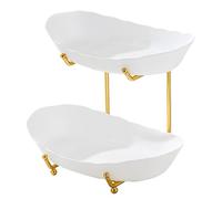 Riuulity Cesto di Frutta di Lusso a 3 Livelli per Bancone della Pratico Espositore per Ciotole da Portata per Feste di Compleanno Materiale in Ferro Acrilico Premium Decorazioni per la Casa (2