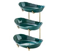 Riuulity Cesto di Frutta di Lusso a 3 Livelli per Bancone della Pratico Espositore per Ciotole da Portata per Feste di Compleanno Materiale in Ferro Acrilico Premium Decorazioni per la Casa (3