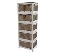 Riuulity Convento di Archiviazione di Blocco a Scatto con Boxe Trasparente e Ruote per Movimenti Semplici (5 strati)