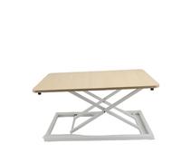 Riuulity Convertitore da Scrivania in Piedi, 7 Livelli di Altezza da 20 Cm a 40 Cm, Grande Desktop in Acciaio Al Carbonio 60x34 con Poggiapiedi e Angoli Arrotondati (acero)