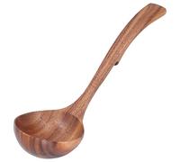 Riuulity Cucchiaio per Porridge in Legno Leggero e Resistente per la Comodo Al Tatto per la Casa dei Bambini Legno di (Cucchiaio grande con uncino curvo)