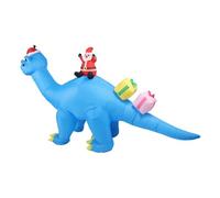 Riuulity Decorazione Natalizia Gonfiabile Con Dinosauro Blu Con LED | Ornamento Natalizio di Babbo Natale Con Dinosauro Esplosivo Alto 5,9 Piedi | Con Ventola Potente, Materiale Resistente (Spina