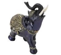 Riuulity Figurina Statue di Elefante in Resina Blu Fortunata per L'arredamento Dell'ufficio (M Adatto per corda 1/2 pollice, 1 pollice)