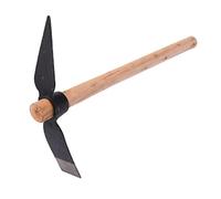 Riuulity Garden Hoe Pick, Strumento Manuale Multifunzionale per Scavare Erbacce e Rotazione Manico in Legno Massiccio Ad Alto Contenuto di Carbonio