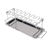 Riuulity Griglia per Cosce di Pollo a 12 Slot, Vassoio Antigoccia, Supporto per Bacchette per Barbecue in Acciaio Inossidabile per Forni Griglie Affumicatore, Attrezzatura da Campeggio