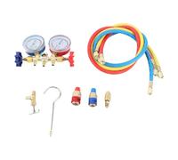 Riuulity Indicatore Collettore Refrigerante, Set Diagnostico CA a 3 Vie Antierosione per Ricarica Refrigerante, Quadrante di Facile Lettura, Kit da 4 Pezzi per Professionisti HVAC