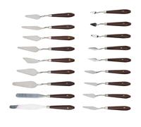 Riuulity Kit Coltello Raschietto per Pittura a Olio, Lama Elastica, Materiale Artistico, 18 Pezzi, Manico in Plastica Senza Cuciture, per Vari Effetti di Pittura per Principianti (18 pollici)
