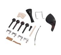 Riuulity Kit di Accessori per Violino 15 Pezzi, Elegante Set di Parti in Ebano e Metallo per Strumenti 3/4 4/4 a Grandezza Naturale, Essenziali per Violinisti