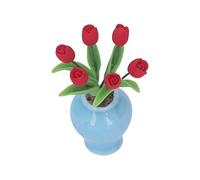 Riuulity L'arredamento della Scrivania della Casa delle Bambole con un Piccolo Vaso di Argilla a Forma di Tulipano Ispira L'immaginazione e la creatività Come Regalo di Compleanno e Anniversario