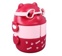Riuulity Lunch Box Contenitori a 2 Strati a Tenuta Stagna per Lavoro Scolastico Camping Bear Lunch Box Portatile Contenitore per Alimenti Riutilizzabile per Uomini Donne Adolescenti PP 8,1x6,1