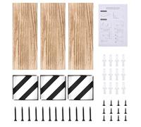 Riuulity Mensole Sospese in Legno Scaffale Sospeso Multifunzionale Durevole per Parete e Porta della del Soggiorno, Set di 3 Paulownia Marrone Scuro (Legna)