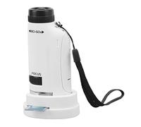 Riuulity Mini Microscopio Illuminato a LED Zoom Portatile da 60X a 120X Adatto per Bambini Uso Educativo Materiale ABS