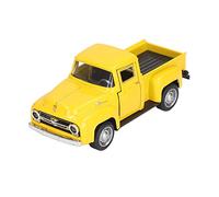 Riuulity Modello di Camioncino Vintage Classico in Lega Decorativo, Processo di Pressofusione, Porte Apribili, 4,8 X 1,6 Pollici (YELLOW)