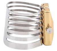Riuulity Morsetto per Legatura in Metallo per Sassofono, Accessorio per Bocchino Bello e di Alta qualità per Sassofonisti, Acciaio Inossidabile Placcato Argento, 1 Pezzo (mangiare contralto)