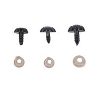 Riuulity Occhi di Sicurezza in Plastica Nera Opaca 140 Pezzi, 3 Misure con Rondelle e Viti per Animali Imbottiti, Bambole, 11x15mm, 13x18mm, 14.5x19mm (4PCS 140 pezzi)