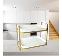 Riuulity Organizzatore e Contenitore per Tazze da caffè Pratico Portabicchieri a Doppio Strato per il Piano di Lavoro della Pulito Acciaio Inossidabile Plastica 14,17x9,84x11,81 Pollici (WHITE)