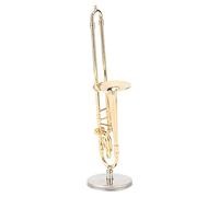 Riuulity Ornamenti per Strumenti in Ottone Modello Trombone in Miniatura per Scrivania e Tavolo da Ufficio