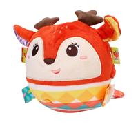 Riuulity Palla Sensoriale per Bambini, Sonaglio per Neonati da Afferrare a Mano con Suono Increspato, Giocattolo di Peluche Musicale Rilassante per Neonati, Animale di Peluche Morbido, (Cerva)