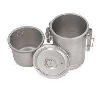 Riuulity Pentola da Campeggio Multifunzione Leggera in Acciaio Inossidabile Portatile per Campeggio All'aperto