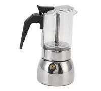 Riuulity Pentola per caffè in Vetro in Acciaio Inossidabile, Produttore di caffè Espresso in Stile Italiano con Valvola a Pressione per più Caffeina e Sapore (200ML)