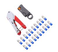 Riuulity Pinza a Crimpare per Connettore F a Compressione Spelafili Coassiale RG6/RG59 Design Universale per Sistemi Satellitari Guarnizioni Resistenti Alle Intemperie Testa da 20 F
