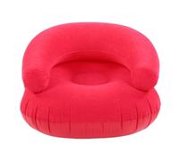 Riuulity Poltrona da Divano Gonfiabile Floccata, Poltrona Lounge Morbida Floccata con Schienale a Forma di U Spazio di Riposo per Divano Portatile per Adulti e Bambini (Rosa rossa)