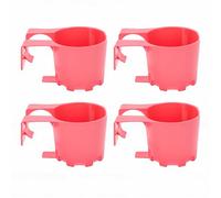 Riuulity Portabicchieri a Bordo Piscina in Plastica ABS Portabevande con Morsetto Durevole per Piscine Fuori Terra, Confezione da 4 (PINK)