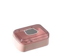 Riuulity Portasapone Portatile in Plastica Drenabile con Coperchio per la Casa e i Viaggi, Portasapone Efficiente per Dormitori, Dimensioni 5", 1 Pezzo (PINK)