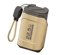 Riuulity Power Bank da 10000 MAh con Presa a Muro CA e Cavo di Ricarica Portatile a Ricarica Rapida per Dispositivi IOS Batteria Esterna Compatta da Viaggio per L'uso OnTheGo (Giallo del deserto)