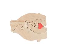 Riuulity Puzzle con Orsi in Legno Decorazione con Orsetti Carini per Famiglia, Mamme e Bambini, Robusto Materiale in Faggio, da Esposizione Sullo Scaffale del Soggiorno, Camera da Letto, Regalo di